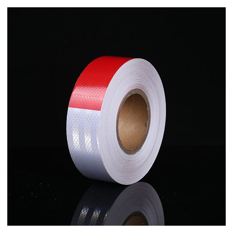 foto del prodotto nastro di avvertimento, 30 m x 5 cm, nastro riflettente rosso e bianco per veicoli, rimorchi, barche e camion