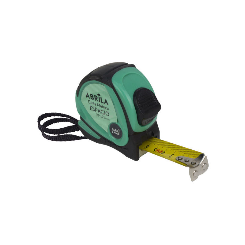 foto del prodotto nastro di misura 8mx25mm nero verde, clip, manico ad aggancio magnetico, bloccante ed ergonomico