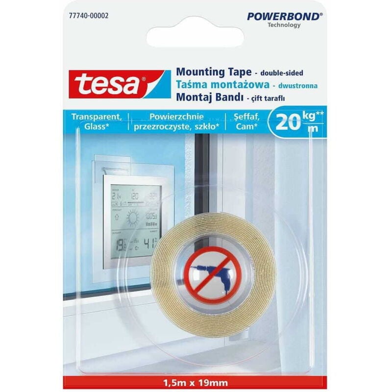 foto del prodotto nastro di montaggio tesa trasparente 1,5x19