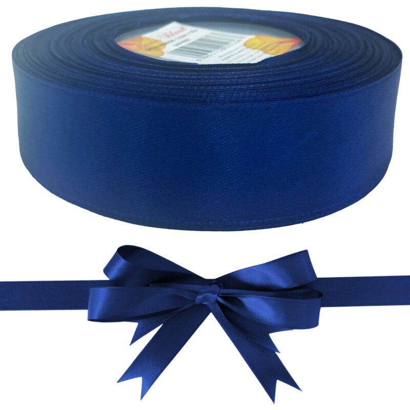 foto del prodotto nastro di raso 2,5 cm x 35y nastro decorativo blu navy 32 m