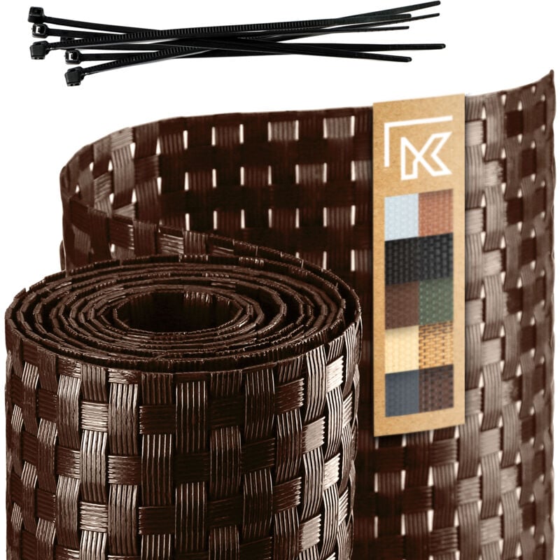 foto del prodotto nastro di recinzione kadax marrone per pannelli di recinzione 19 cm 2,55 m