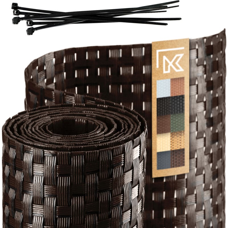 foto del prodotto nastro di recinzione kadax marrone per pannelli di recinzione 19 cm 2,55 m