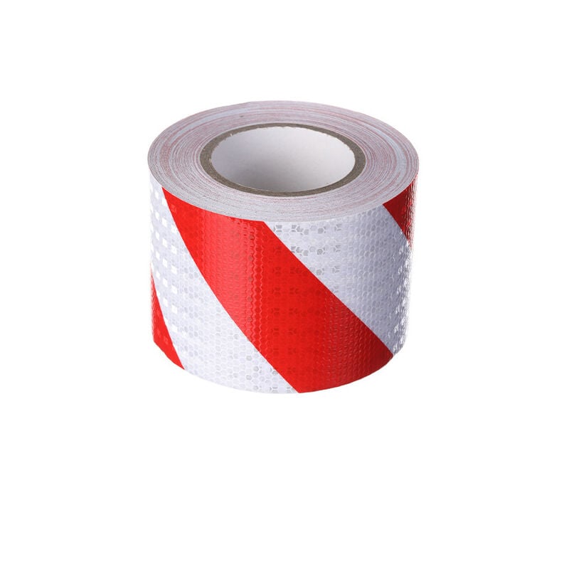 foto del prodotto nastro di segnalazione in twill riflettente rosso e bianco largo 10 cm e lungo 25 m
