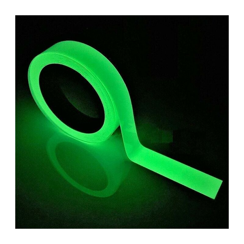 foto del prodotto nastro di sicurezza 3 metri di nastro fosforescente, 3mx1cm di nastro luminoso
