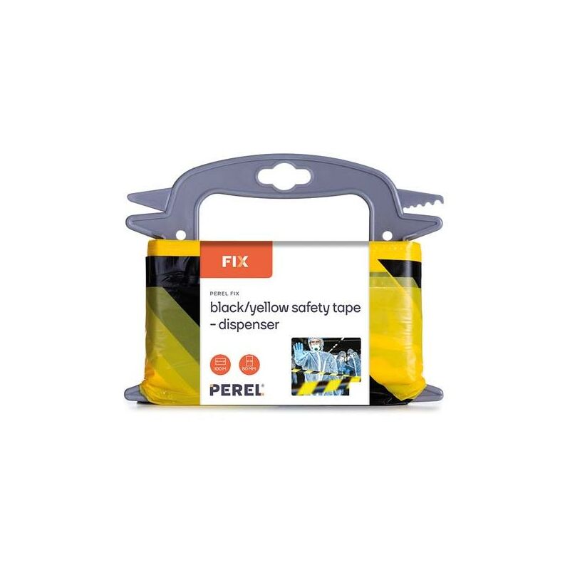 foto del prodotto nastro di sicurezza rosso bianco 100 m dispenser