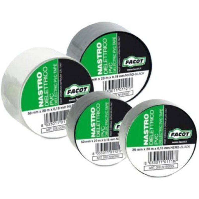foto del prodotto nastro dielettrico adesivo in pvc nero 50mm x 20mt facot dieln150050a
