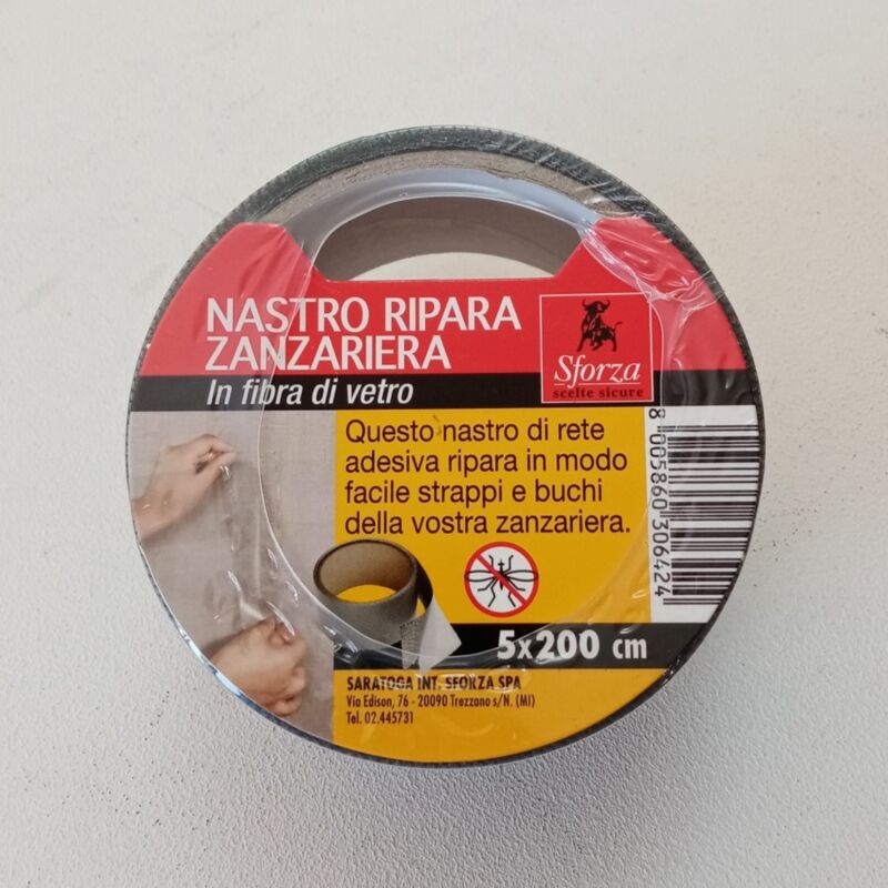 foto del prodotto nastro grigio ripara zanzariera da 5x200cm in fibra di vetro ritagliabile saratoga