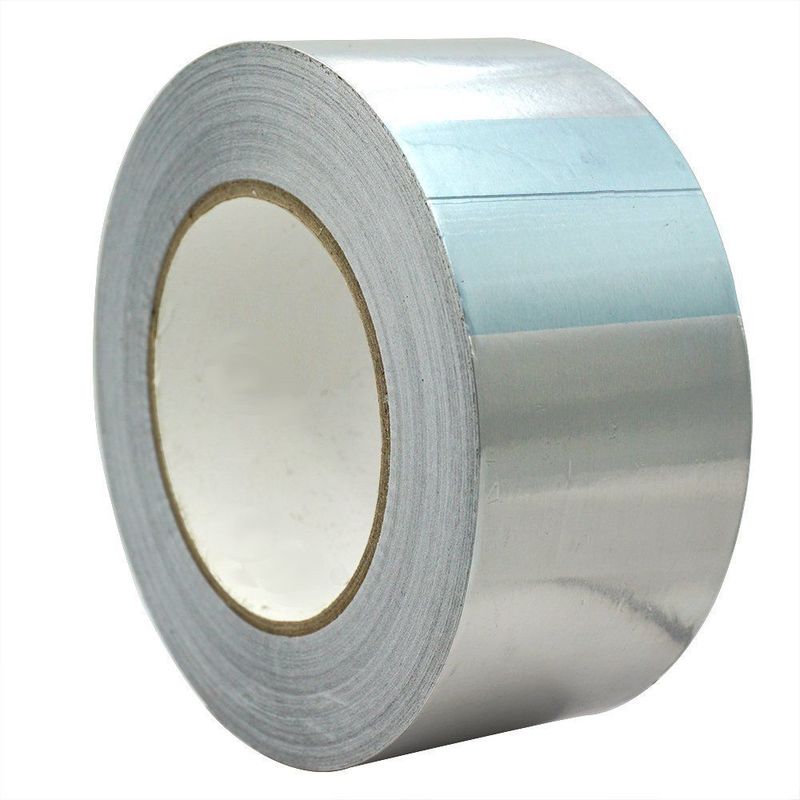 foto del prodotto nastro in alluminio argento alte temperature con liner per giunture misura 50mm x 10mt