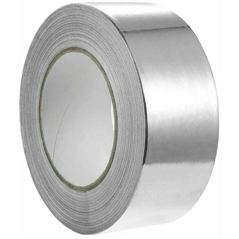 foto del prodotto nastro in foglio di alluminio, adesivo impermeabile, ignifugo, impermeabile e resistente al calore per riparazioni, isolamento e sigillatura 48 mm x