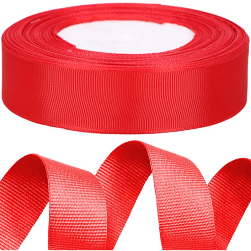 foto del prodotto nastro in gros grain 2,5 cm x 25 anni nastro decorativo decorativo rosso 23 m