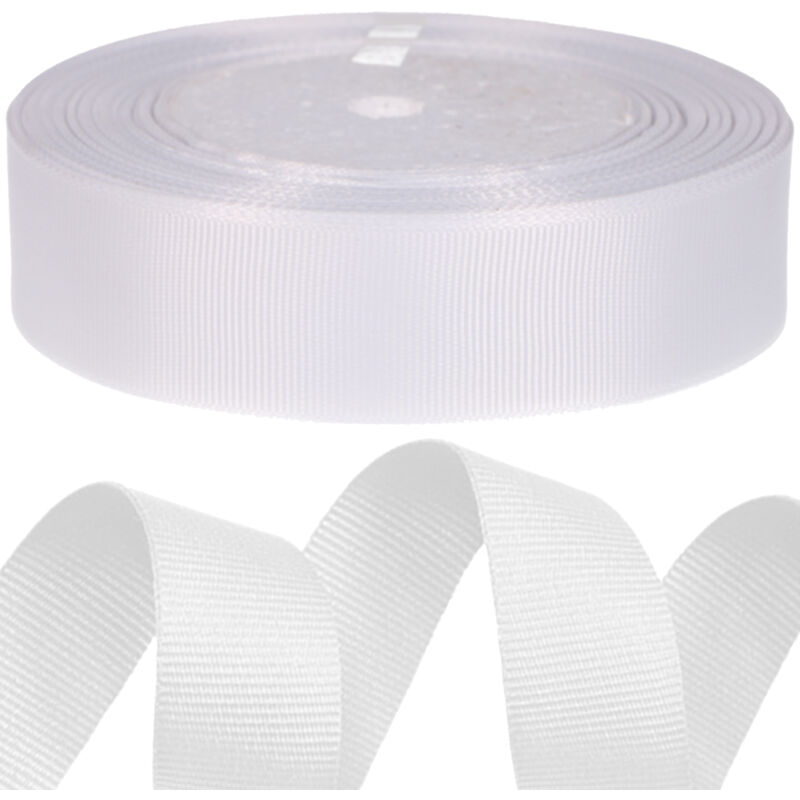 foto del prodotto nastro in gros grain 2,5 cm x 25y nastro decorativo decorativo bianco 23 m