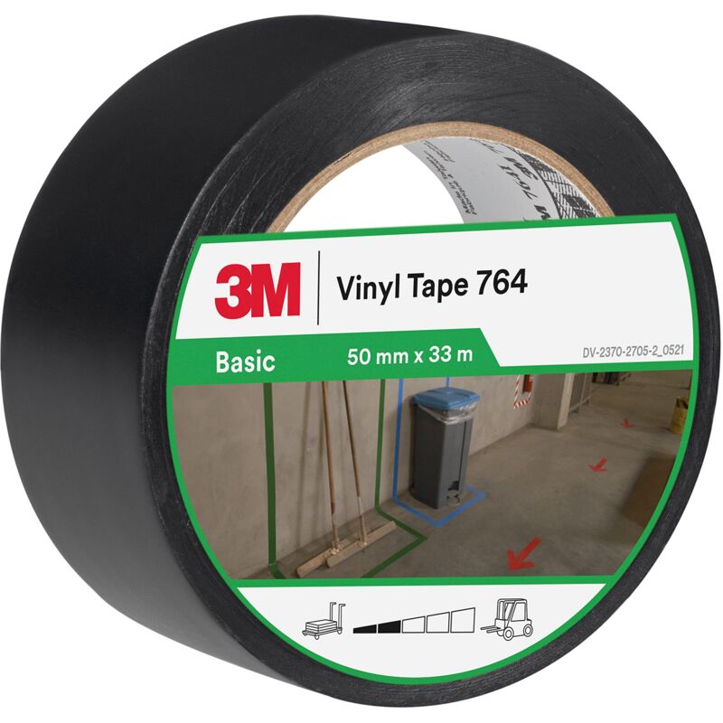 foto del prodotto nastro in vinile multiuso 764i nero, 50 mm x 33 m 3m