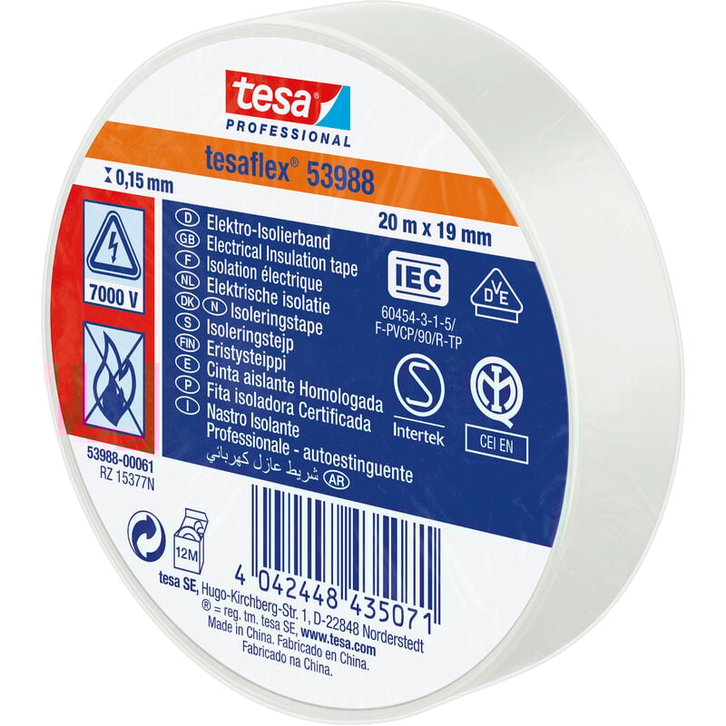 foto del prodotto nastro isolan.certificato bianco mm.19 mt.25 