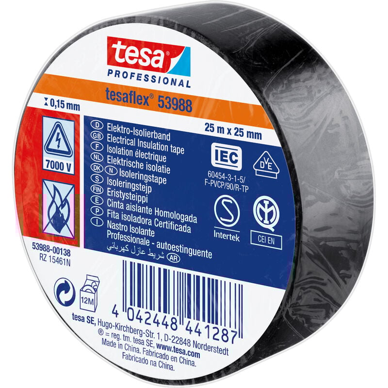 foto del prodotto nastro isolan.certificato nero mm.25 mt.25 
