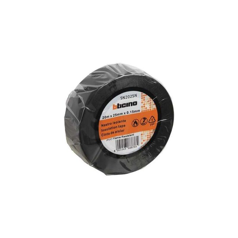 foto del prodotto nastro isolante 150mic nero 25mm x 20m