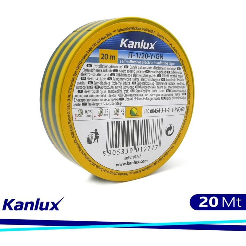 foto del prodotto nastro isolante adesivo elettricista isolante elettrico 19 mm giallo verde 20 mt