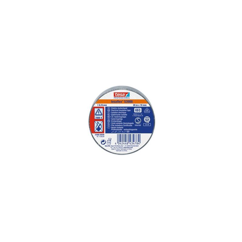 foto del prodotto nastro isolante approvato grigio 20m x 19mm 53988 tesa