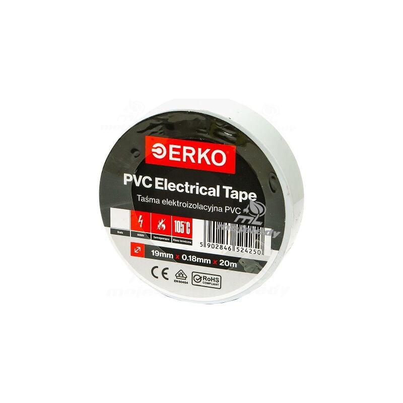 foto del prodotto nastro isolante elettrico bianco 19 mm x 20 m i 8 pezzi i pvc per isolare i riparare e legare i naastro adesivo i per tensioni fino a 6 kv i