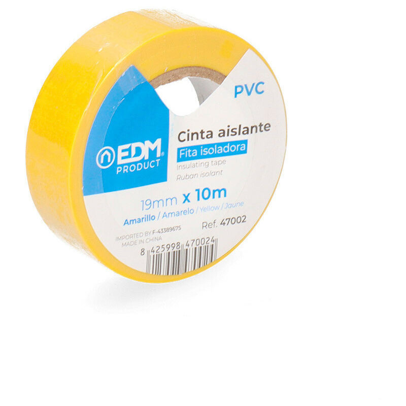 foto del prodotto nastro isolante giallo 10m x 19mm pvc di alta qualit resistente