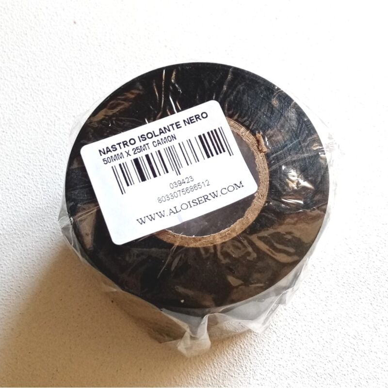 foto del prodotto nastro isolante imq per cavi elettrici larghezza mm 38 metri 25 nero a rotolo