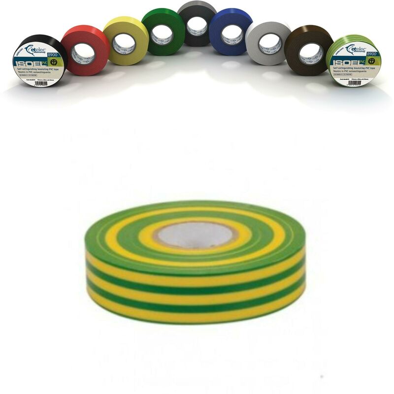 foto del prodotto nastro isolante in pvc autoestinguente giallo verde isoel na4619 etelec