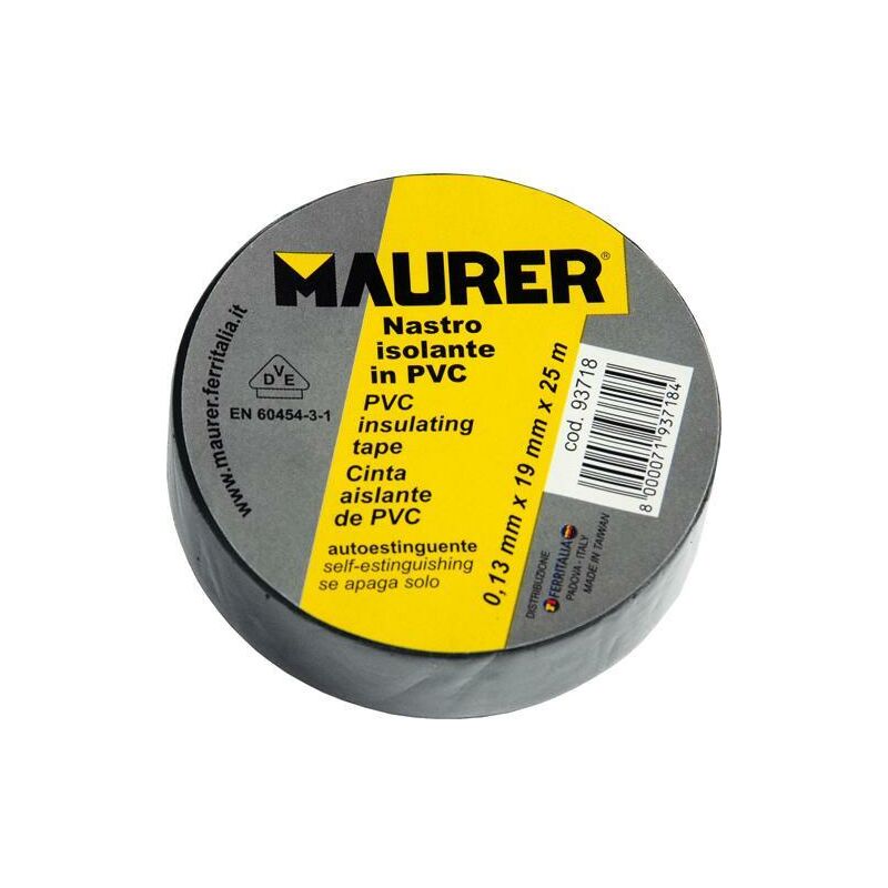 foto del prodotto nastro isolante in pvc grigio 10 mt. 15 mm. conf. 10 pz. maurer