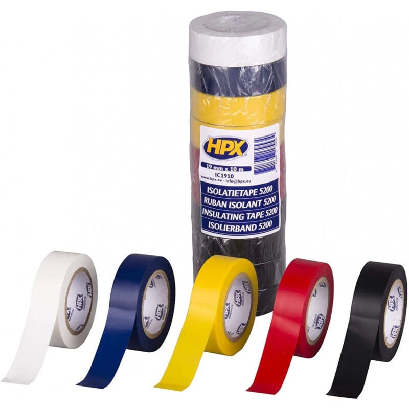 foto del prodotto nastro isolante in pvc tape 5200, set di 10, 19mm x 10m