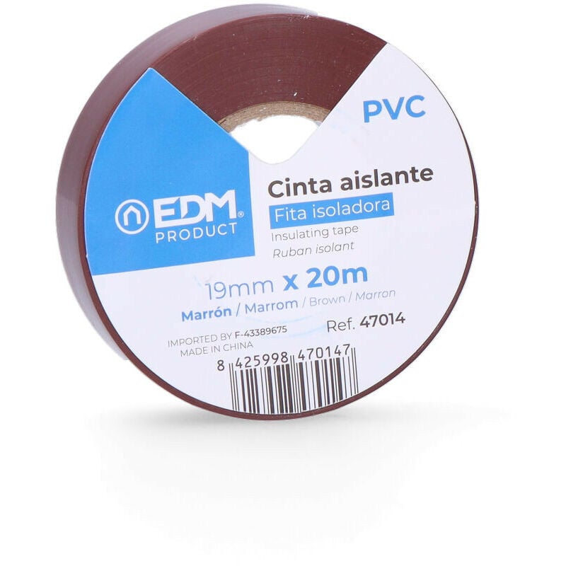 foto del prodotto nastro isolante marrone pvc di alta qualit 20m x 19mm resistente alle intemperie