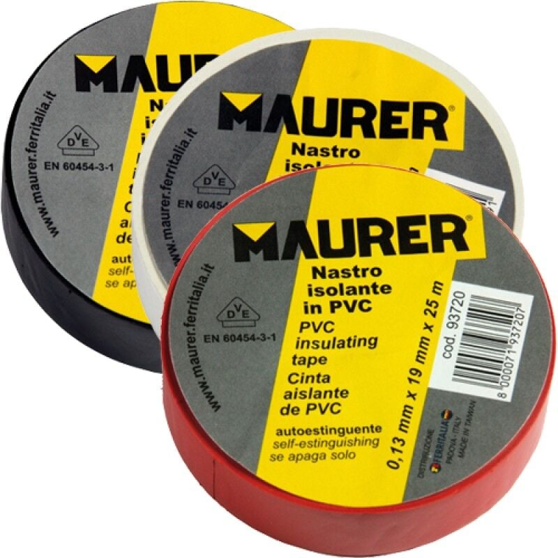 foto del prodotto nastro isolante pvc bianco maurer 25mtx19mm sp.0,13mm