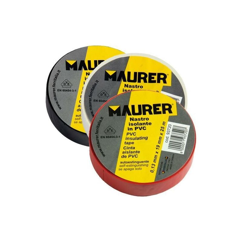 foto del prodotto nastro isolante pvc bianco maurer 25mtx50mm sp.0,13mm