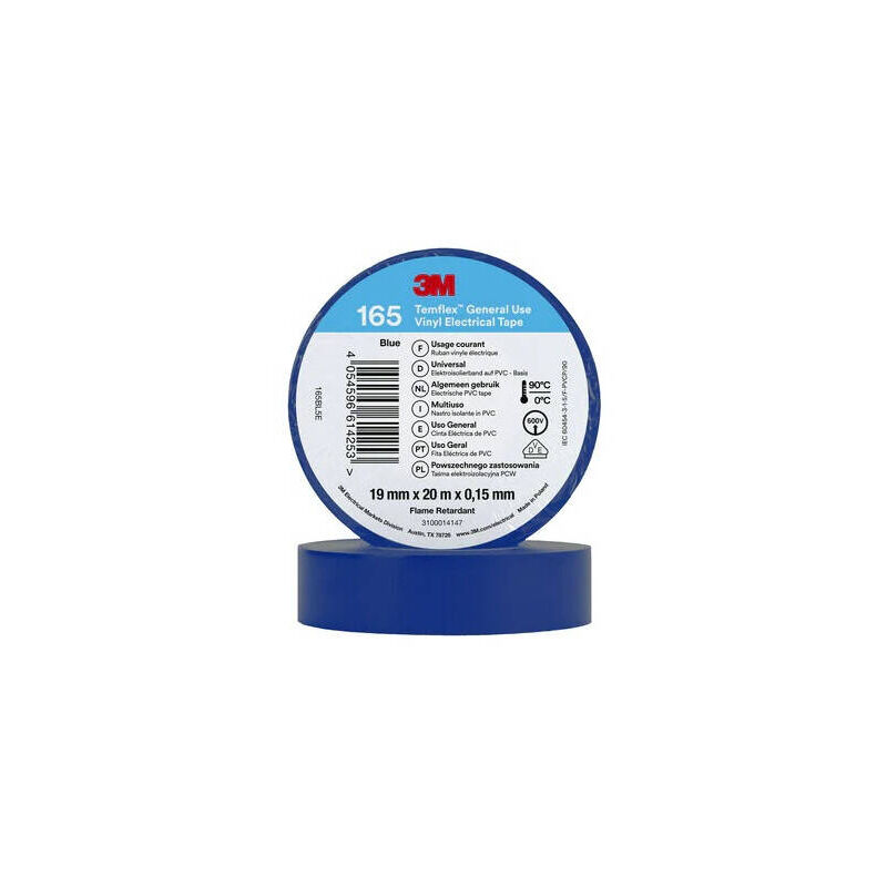 foto del prodotto nastro isolante temflex 165 pvc 19mm x 20m 3m 7100184800 azzurro