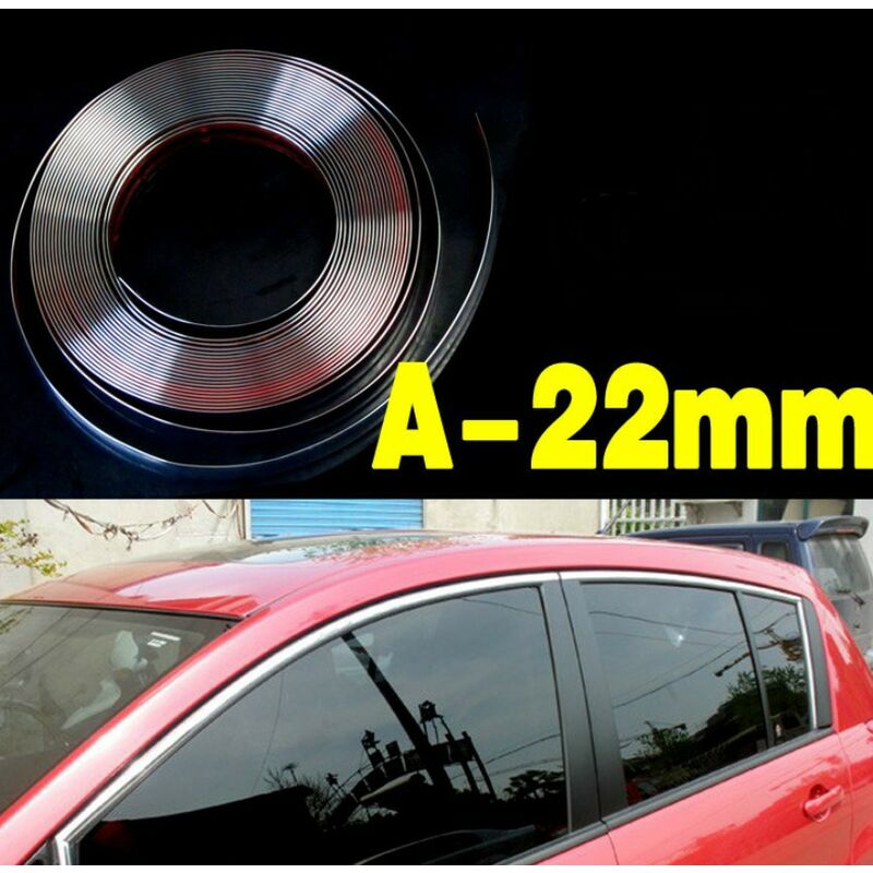 foto del prodotto nastro paracolpi per profilo portiera auto cromato misura 22mm x 3 metri
