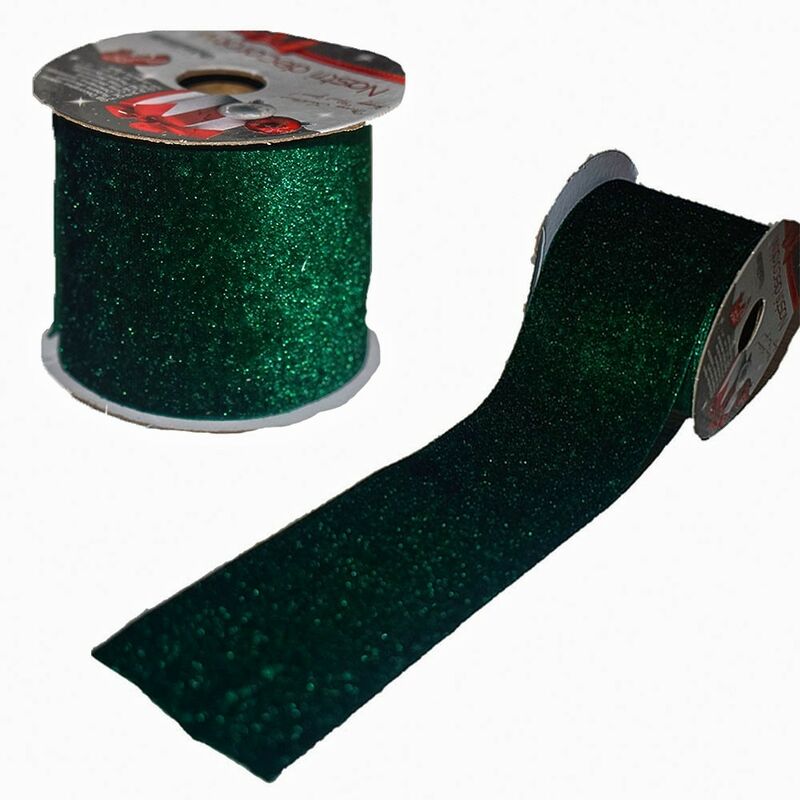 foto del prodotto nastro per albero di natale nastrino velluto verde decorazioni addobbi natalizi rotolo 270 cm confezioni pacco regalo doni