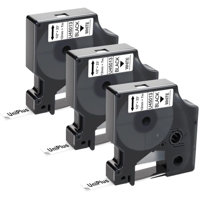 foto del prodotto nastro per etichette compatibile per dymo 45013 s0720530 nastro per etichette nero su bianco per dymo labelmanager 160 210d 250 260p 280 360d 500ts