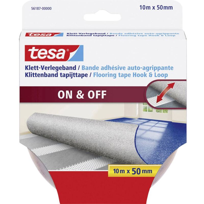 foto del prodotto nastro per pavimenti a strappo da incollare l x l 10 m x 50 mm bianco 1 pz. tesa