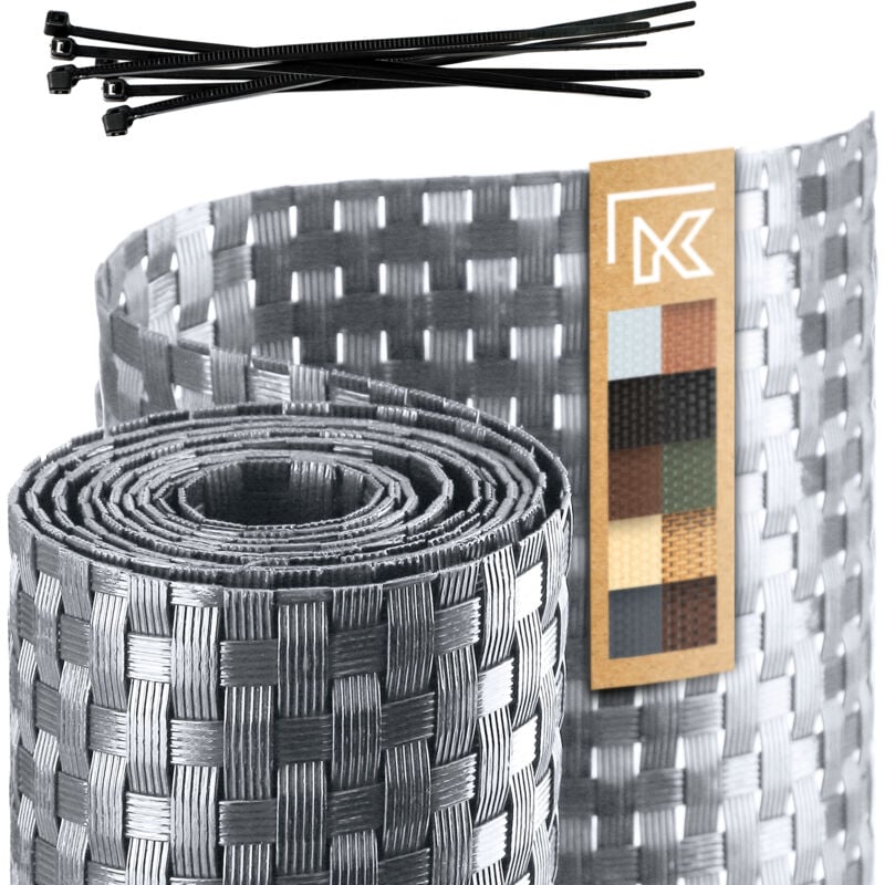 foto del prodotto nastro per recinzione kadax grigio per pannelli di recinzione 19 cm 2,55 m