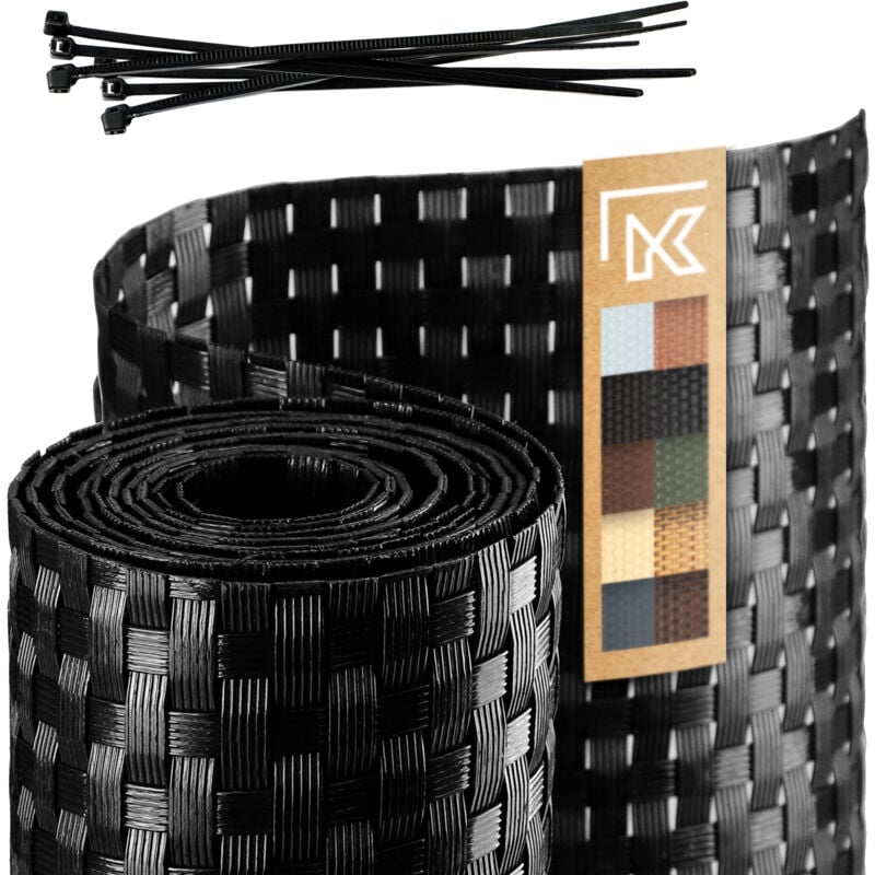 foto del prodotto nastro per recinzione kadax nero per pannelli di recinzione 19 cm 2,55 m