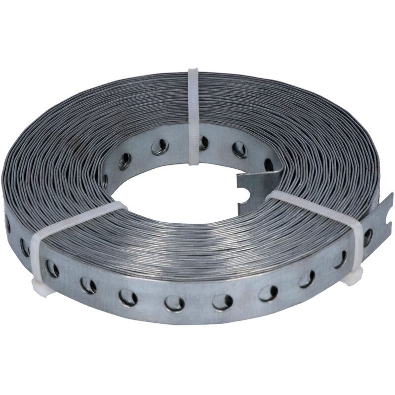 foto del prodotto nastro perforato 10 m di lunghezza acciaio zincato sendzimir larghezza 17 mm spessore materiale 0,8 mm zincato di alta qualit robusto per