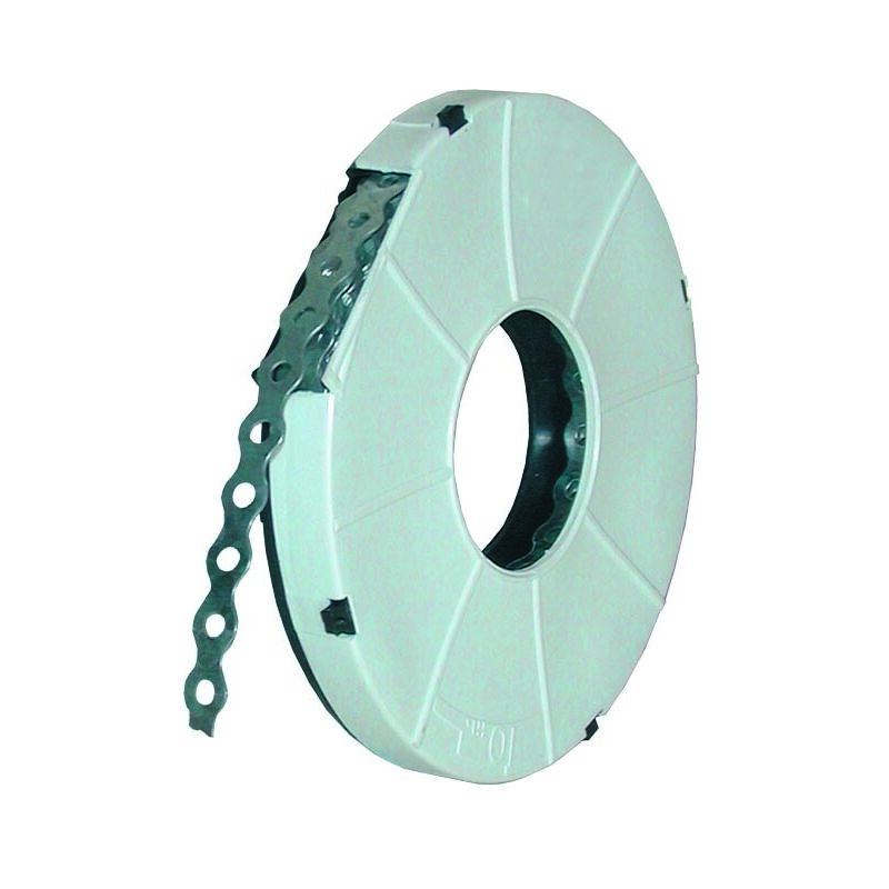 foto del prodotto nastro preforato per fissaggio e sostegno tubi nastro preforato zinc. 26x1 rotolo 10m