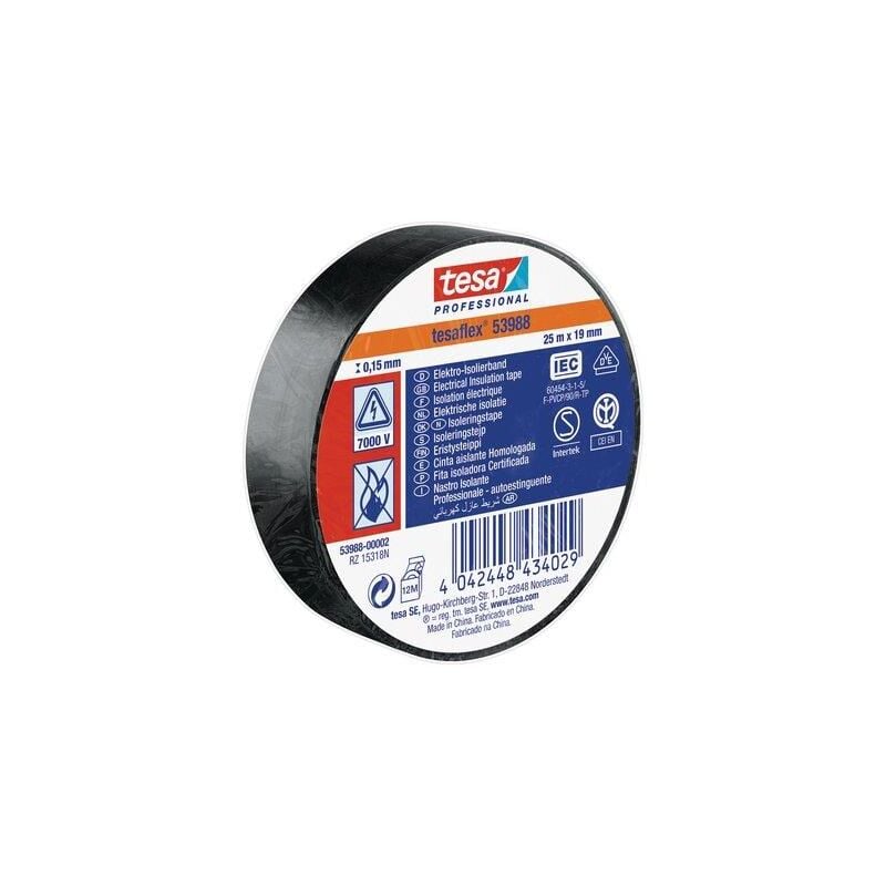 foto del prodotto nastro pvc isolante imq tesa nero mm 19 ml 25