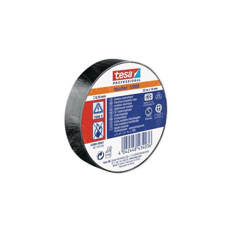 foto del prodotto nastro pvc isolante imq tesa nero mm 19 ml 33