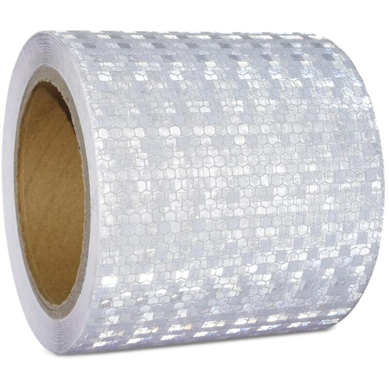 foto del prodotto nastro riflettente adesivo bianco 10 cm x 10 m nastro riflettente autoadesivo impermeabile nastro riflettente per veicoli, auto, rimorchi, esterni