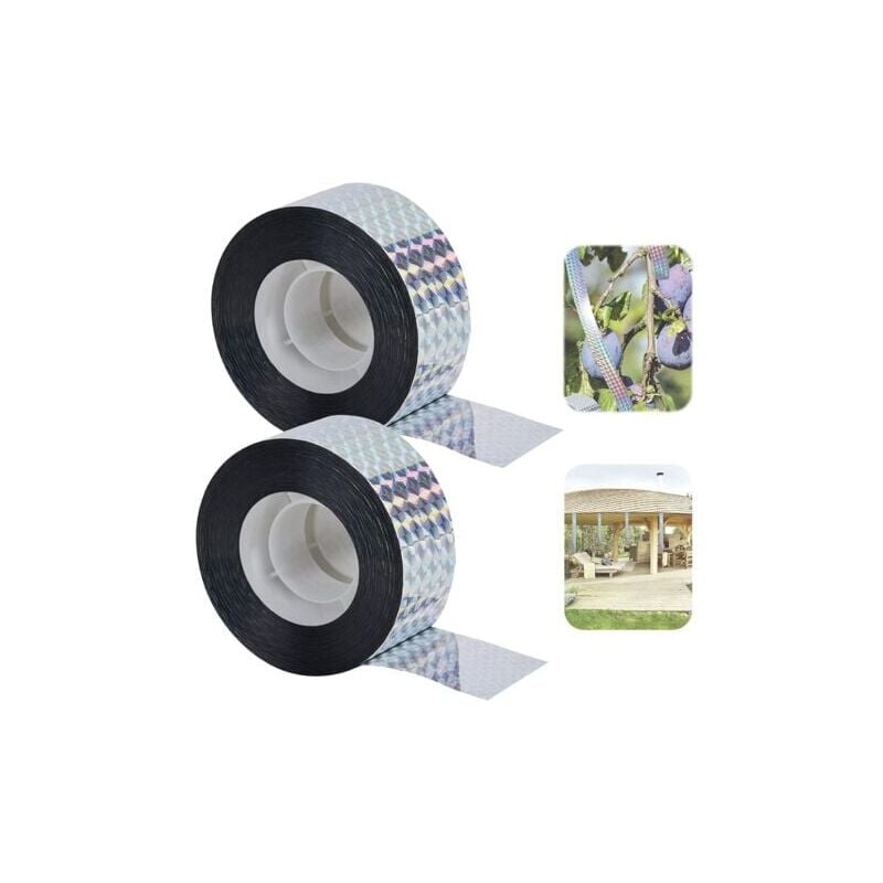 foto del prodotto nastro riflettente anti uccelli aiperq 2 rotoli, nastro anti uccelli, nastro anti piccioni, per proteggere balconi e alberi, allontanare gli uccelli
