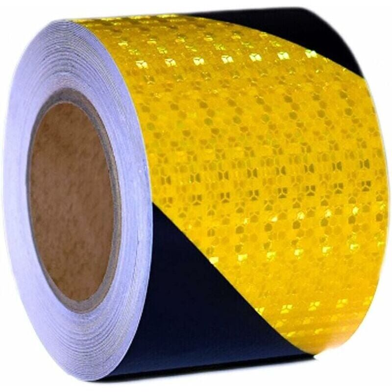 foto del prodotto nastro riflettente giallo e nero nastro di avvertimento autoadesivo nastro di avvertimento di pericolo giallo e nero adesivo riflettente segnaletica