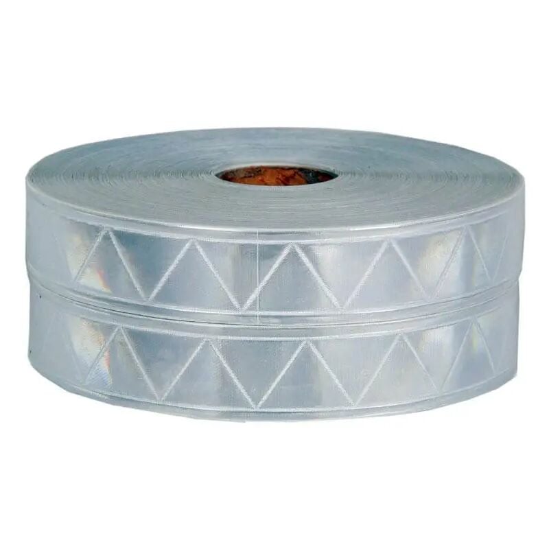 foto del prodotto nastro riflettente in pvc silver da cucire sui tessuti 25 50 mm misura 2,5cm x 5 metri