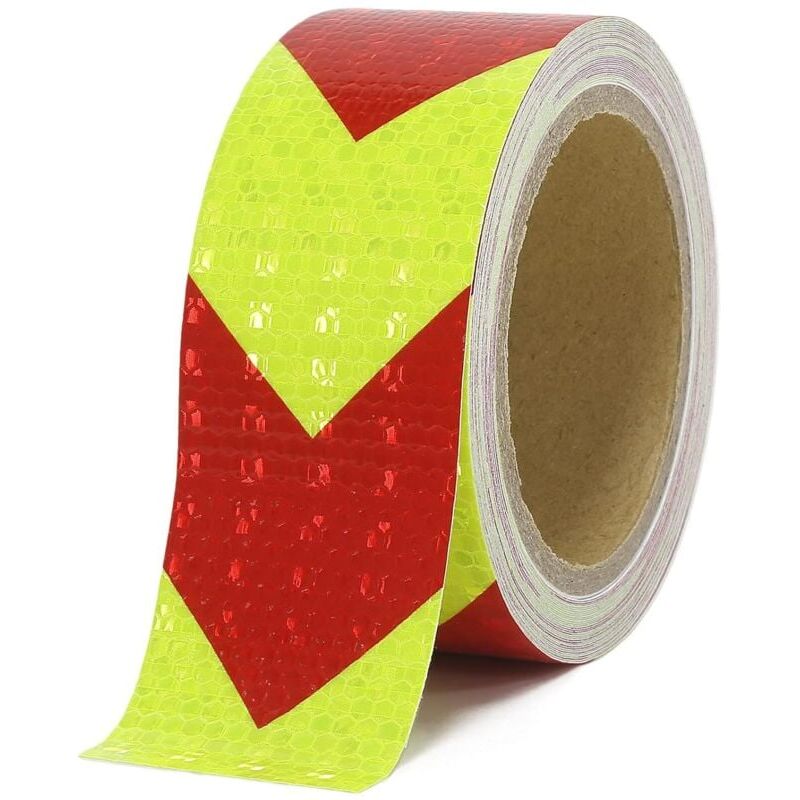 foto del prodotto nastro riflettente rosso e giallo ad alta visibilit nastro riflettente impermeabile 5 cm 10 m nastro riflettente