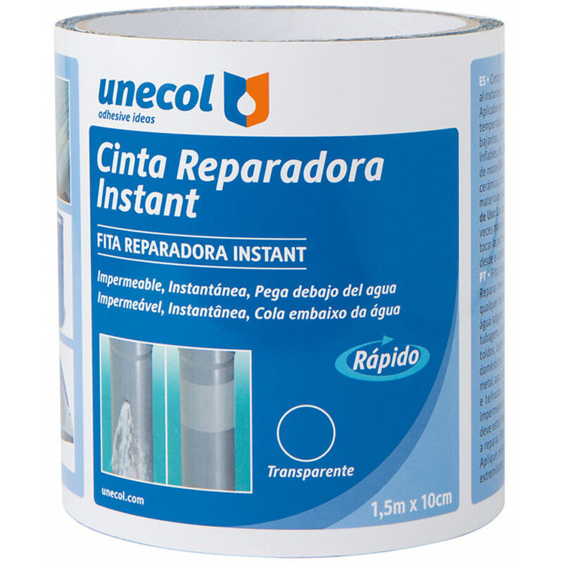 foto del prodotto nastro riparazione tetti unecol instant a7711 trasparente 10 cm x 1,5 m