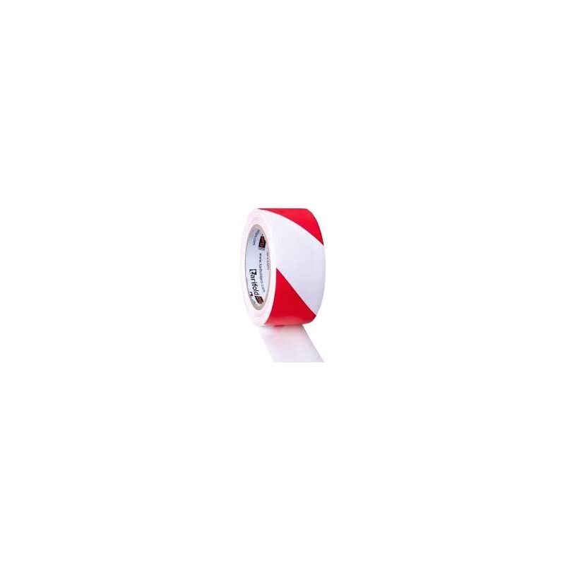 foto del prodotto nastro segnaletico bianco rosso 50mm 33m