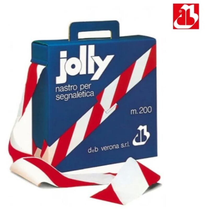 foto del prodotto nastro segnaletico bianco rosso mm 75 x 200 mt