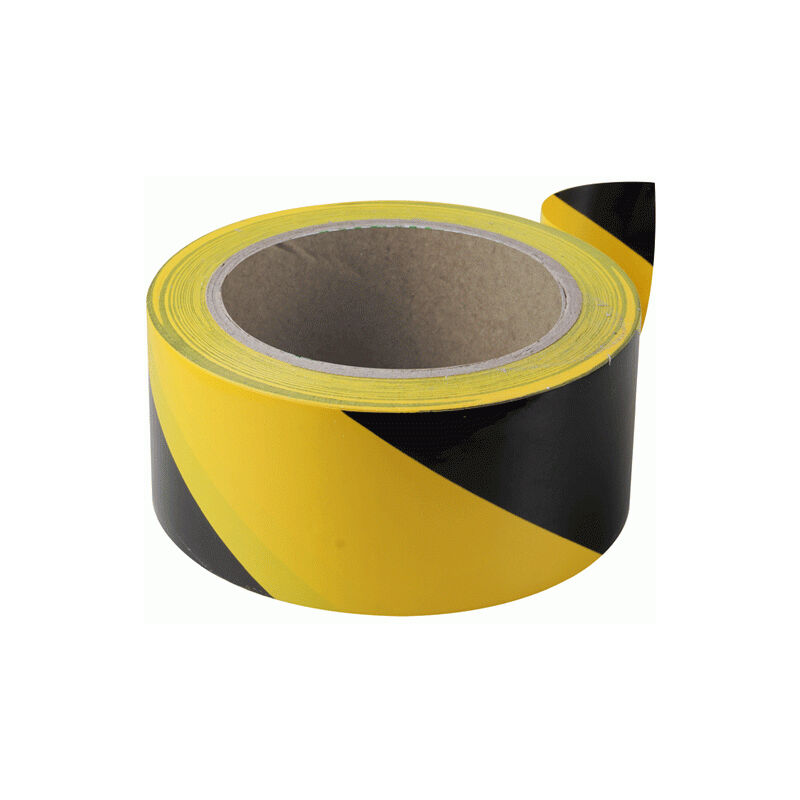foto del prodotto nastro segnaletico in pvc adesivo giallo nero 50mm x 33 m zone a rischio valex
